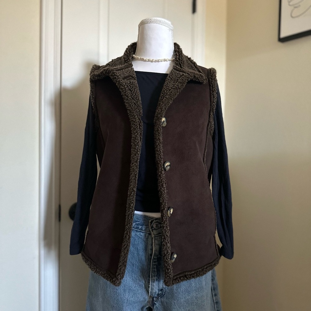 L.L. Bean Dark Brown Faux Suede Vest